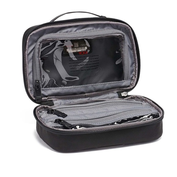 TUMI • Black Split Travel Kit Cosmetic Bag Cade Mean Girls Musical Custom Make - Picture 3 of 5